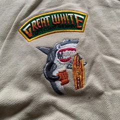 New Lost Coast Brewery Great White Beer Polo Shirt Salesman 1990s y2k Beige Tan