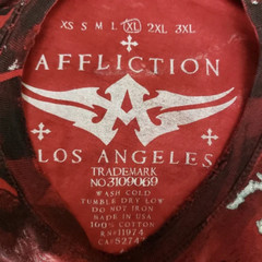 AFFLICTION MENS RELINQUISH T-SHIRT BURGANDY RD A1146