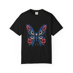 Cerulean Hibiscus Reaper Moth Graphic Tee