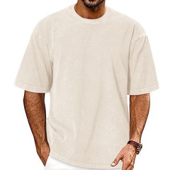 Oversized Tshirts for Men Short Sleeve Vintage Washed Basic Loose Tees, Pure …