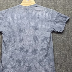 Liquid Blue White Tiger Face T-Shirt Men’s Large Grey Tie Dye Big Print Animal