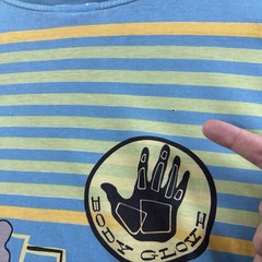 VTG 80’s BODY GLOVE T Shirt Mens M Blue Yellow Single Stitched Surf Art Beach