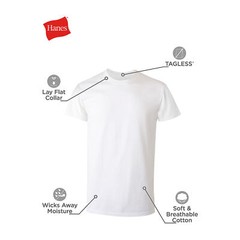 Hanes Mens 4-Pack FreshIQ Tagless Odor Protection T-Shirt White (Small)