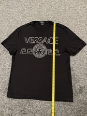Versace Embroidered T Shirt Mitchel Black Crew Neck Short Sleeve Mens Size Large