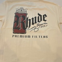 RHUDE Fumar S1 Tee Men’s M White Black Red Cotton Graphic Logo Crew Neck