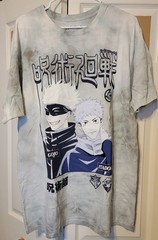 Jujutsu Kaisen Gojo Itadori White Gray Washed Shirt Sz XXL Brand New Never Worn