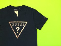 GUESS Los Angeles Men’s Short Sleeve T-Shirt Size LARGE Blue w/Silver Cotton NEW