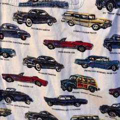 Knights of Round Table mens XL white shirt vintage classic car graphic cotton