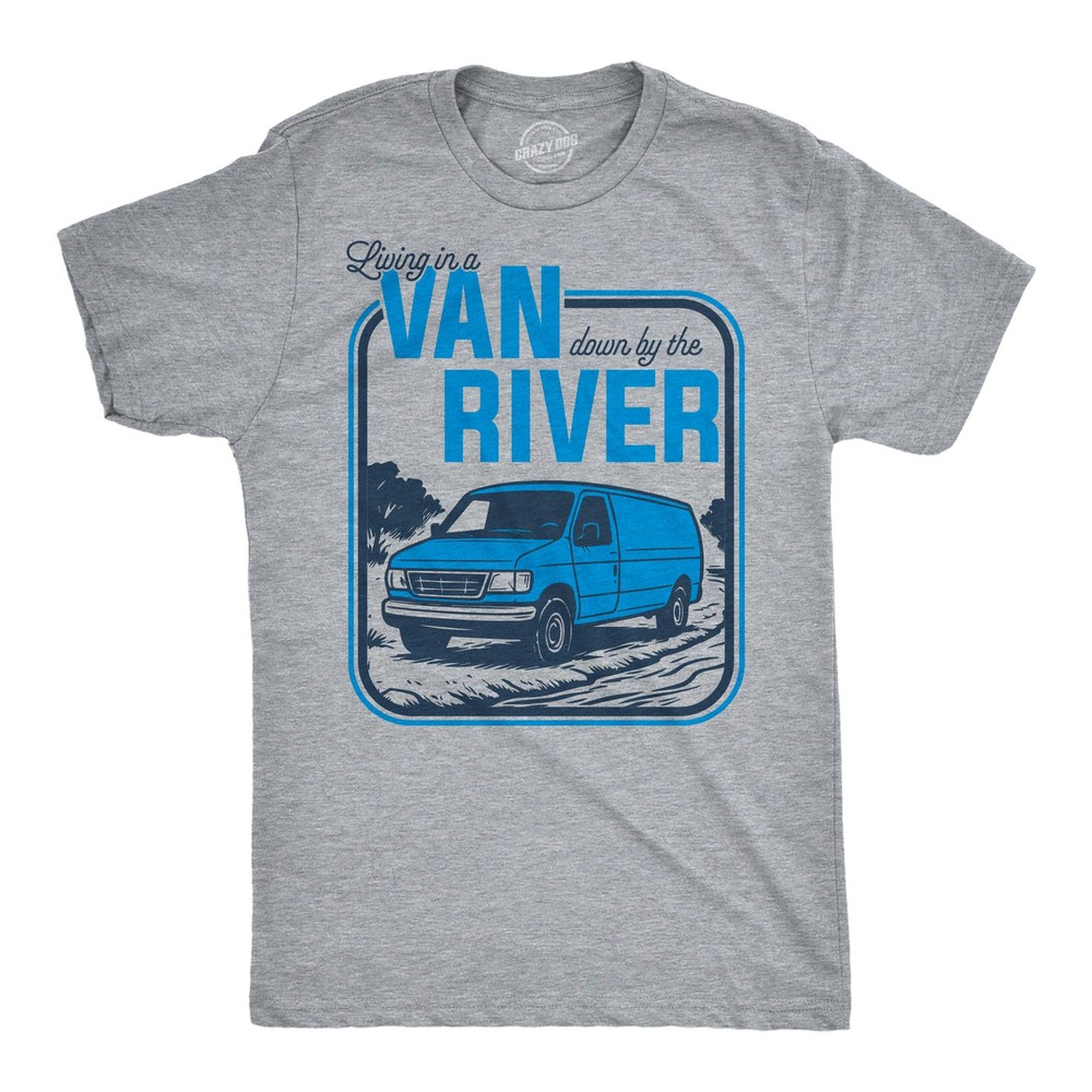 Mens Funny T Shirts Living In A Van Down By The River Sarcastic Chris Farley Tee