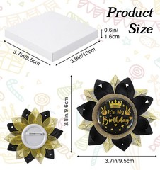 Birthday Button, 3.7-Inch Black Handmade Its My Birthday Pin for Party Decora…