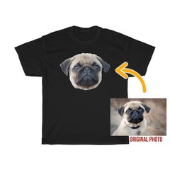 Personalized Pet Portrait Comfort Tee Custom Dog Cat Lover Gift Unisex