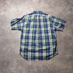 Ralph Lauren BLAKE Check Button Down Shirt Green/Blue Used For 14Y+ Japan