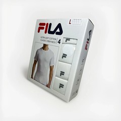 New FILA Men 4 Pack Cotton Crew Neck T-Shirts Ultra Soft Classic Tee Size M L XL