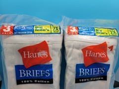 2 × Vintage 2000 Hanes Big Men’s Briefs Underwear White 3 Pack Cotton 2XL
