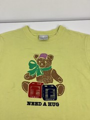Teddy Fresh Yellow Bear Need A Hug T Shirt Mens Size L Large STAINS READ USED