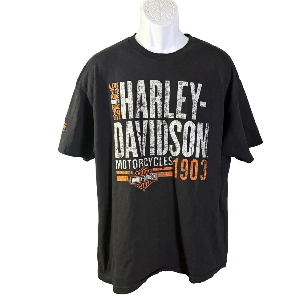 Harley-Davidson T-Shirt Mens XL Black San Antonio Texas Cowboy’s Alamo City