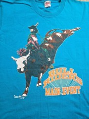 Vintage Rodeo America T Shirt Mens Large Teal Blue 90s Single Stitch Anvil USA