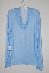 NWT Johnnie-O Men’s Malibu Blue Wave Print LS Hooded Suni Sun Shirt sz S