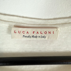 Luca Faloni Linen T Shirt Mens Large Cream Relaxed Fit Made In Italy Luxury