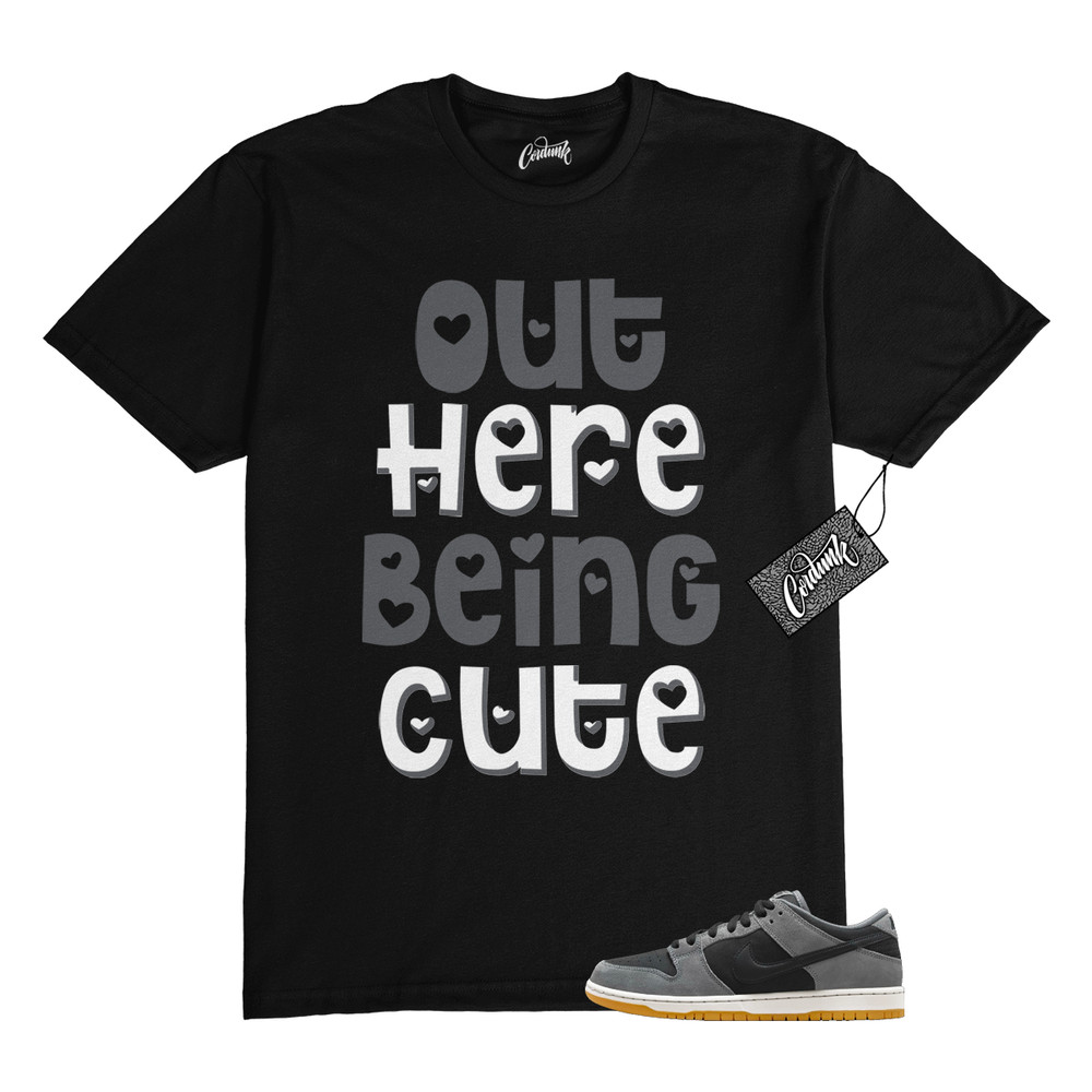 SB Dunk Dark Smoke Grey Black Low White T Shirt to Match OHBC