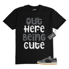 SB Dunk Dark Smoke Grey Black Low White T Shirt to Match OHBC