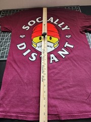 Eighty Eight Mens Burgundy Socially Distant mask t shirt Size small