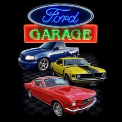 Joe Blow T’s Ford Neon Garage Men’s T-Shirt 2nd Gen Lightning 1965 1970 Mustang