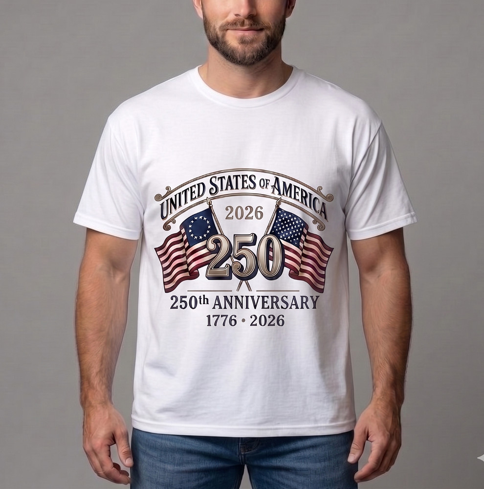 US 250th Anniversary Freedom Shirt Mens Patriotic Independence Day Graphic Tee
