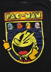 Pac-Man Mens Pac-Man & Ghosts Classic Retro Arcade Game Black Shirt New S-XL