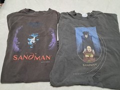 2 Vtg The Sandman DC Comics Faded T-Shirt Black Size XL Graphitti 90s See Pics