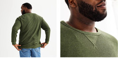 SONOMA Mens B&T Waffle Thermal Crewneck L/S T-SHIRT LT XLT 3XLT (4 Colors) NWT