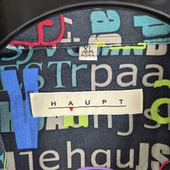 Haupt Shirt Mens XL Bold Graphic Alphabet AOP Lightweight Science Abstract Euro