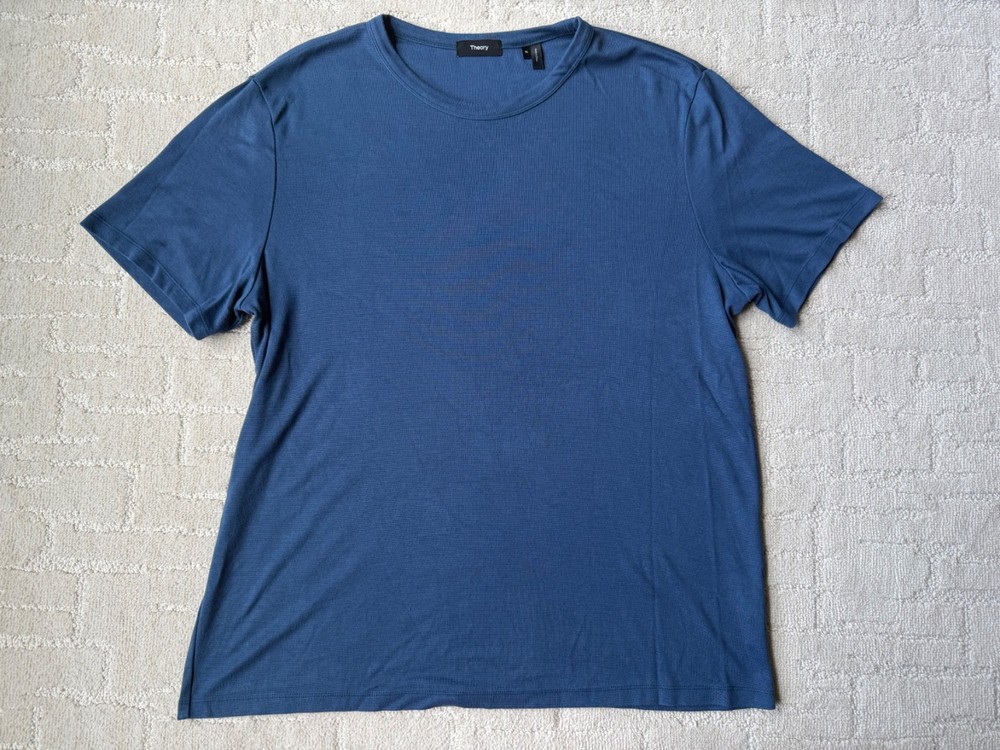Theory Essential Tee Anemone Modal Jersey T-Shirt Size XL Blue
