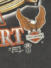 Vintage Harley Davidson Tee 3D Emblem 1988 Size M Motorcycle Biker Single Stitch