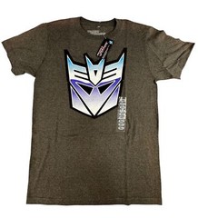 Transformers Mens Small Decepticon Logo Gray Graphic Tee Shirt NWT
