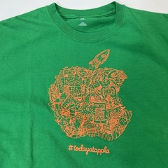 Today at APPLE Computer Tee SHIRT Green Crew Neck Cotton T Rocket Unisex XL