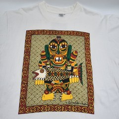 Vintage Bali Primitive Designs Native Art Shirt Size XL Hand Made in India