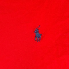 Polo Ralph Lauren Large Red V Neck Navy Pony Casual Basic