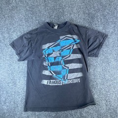 Famous Stars And Straps T-Shirt Men M Black Blue Logo Cotton Crew Neck Y2K READ