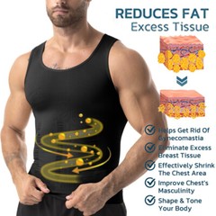 Mens Body Shaper Slimming Tummy Vest Compression Tank Top Faja camisa de hombre