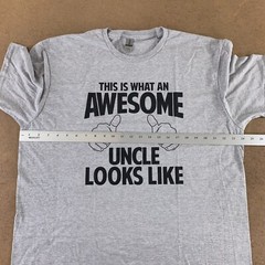 Gildan Soft Style Men’s Size XL Gray Awesome Uncle Funny Graphic T-Shirt New