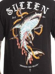 Sullen Men’s Dyem Shark Short Sleeve Standard T-shirt Tattoo Anchor Shark Tee