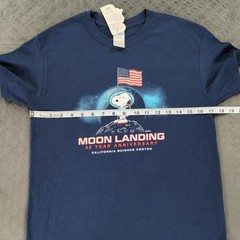Snoopy Peanuts Shirt Moon Landing 50th Anniversary Blue Short Sleeve Adult Small