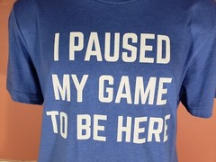 Ann Arbor I Paused My Game To Be Here Video Game Humor Mens Women Blue T-Shirt L