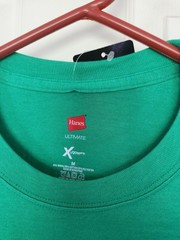 Hanes Ultimate X-Temp Short Sleeve T-Shirt Green -M- Cooling Wicking