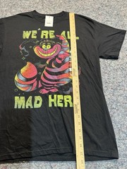 Disney Alice In Wonderland Tee Shirt Mens Medium We’re All Mad Here Cheshire Cat
