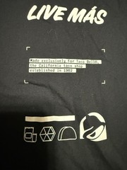 Taco Bell Live Mas Graphic Tee 2X Black Fast Food Brand Shirt