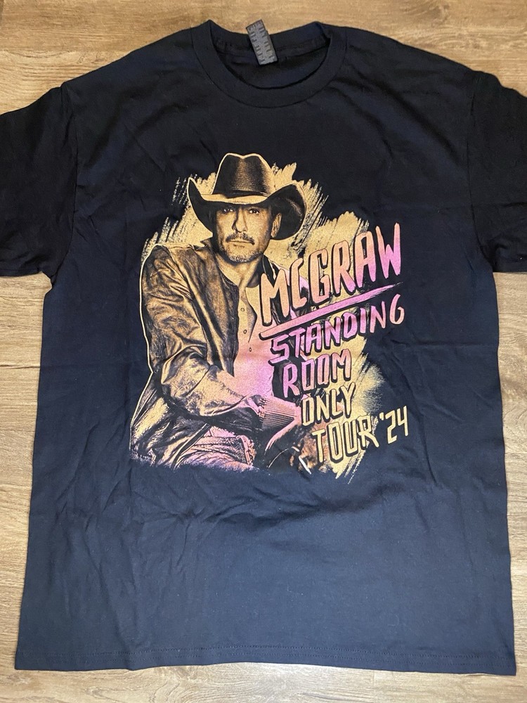 Tim McGraw Tour 2024 T Shirt Mens Medium Standing Room Only Country Concert Tee