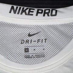 Nike Pro Compression T-Shirt Mens M White Swoosh Tight Training Nike Dri-Fit