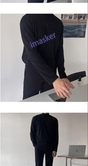 Winter Half-high Collar T Shirt for Men Fashion Long Sleeve T Shirts Men